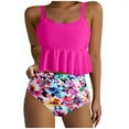 thumbnail image 2 of Traje de baño vintage estampado para mujer, traje de baño conservador, traje de baño de bikini con falda de playa estampada para mujer, traje de baño de nailon para mujer, 2 of 4