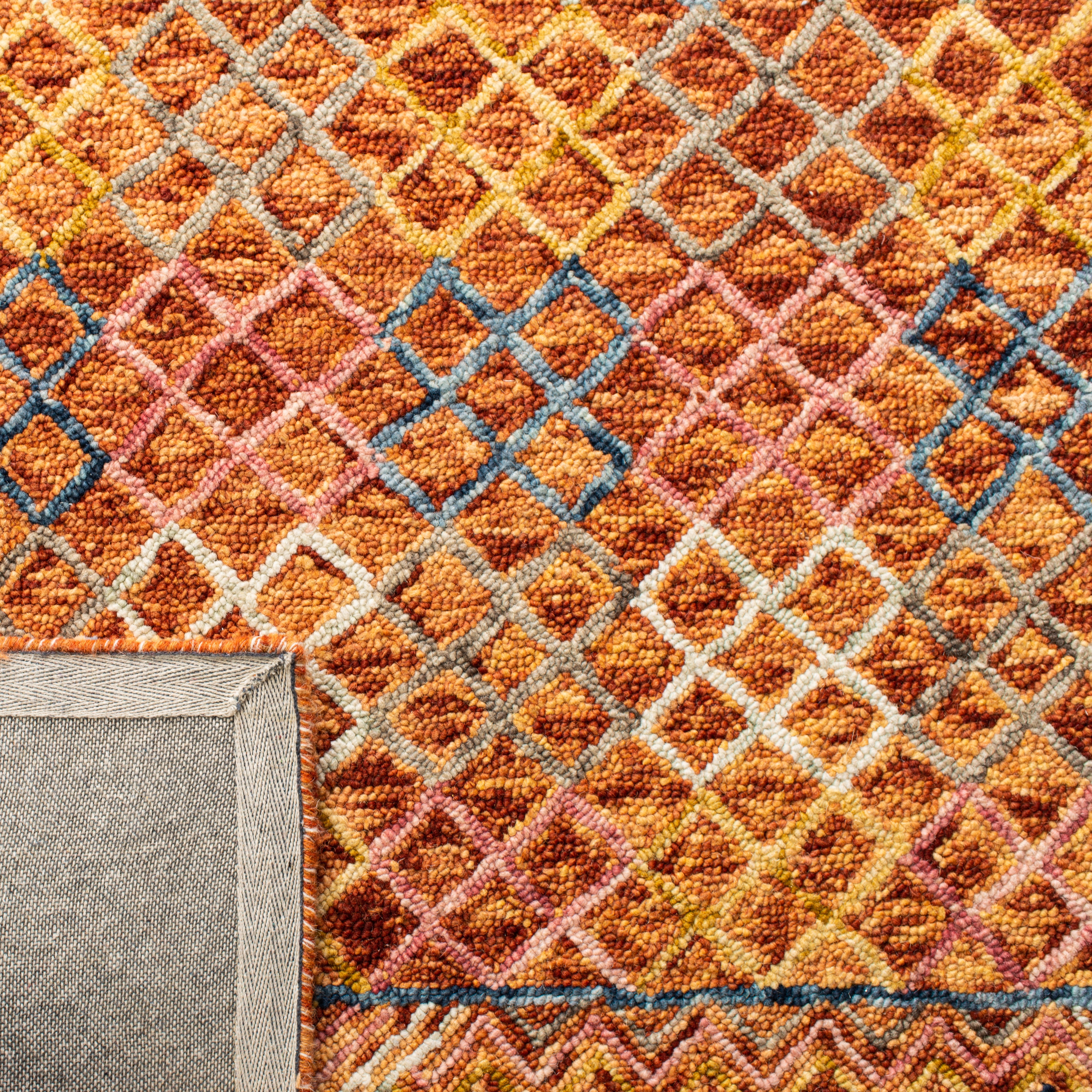 SAFAVIEH Aspen Quintella Abstract Geometric Wool Area Rug, Gold/Pink, 9' x 12'