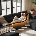 thumbnail image 5 of BELHOME 134" U-Shaped Sectional Sofa Boneless Couch, Modular Cloud Couch 50D High-Resilience Foam Compression Sofa, No Assembly Required, Corduroy Deep Seat Sofa for Living Room Apartment, 5 of 10