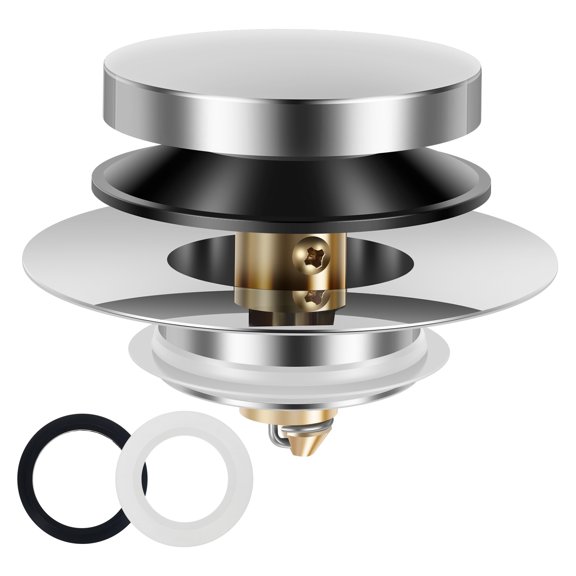 Pluokvzr Bathroom Sink Stopper Pop Up Sink Drain Strainer Copper Pop Up Sink Drain Stopper Practical Sink Drain Filter Bathtub Drain Plug Easy to Install for Drainage Holes 1.5 to 1.72 Feet