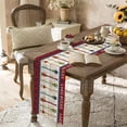 thumbnail image 3 of Lake Rules Cotton Linen Table Runner Dresser Scarves,Summer Quant Oar Paddle Star Stripes Wood Grain Table Runners for Dinning Table,Farmhouse Kitchen Decor,Holiday Dinner Decoration-13x90 Inch, 3 of 6