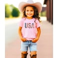 thumbnail image 2 of Distressed USA Flag Shirt for Women Girls Kids Vintage Patriotic 4th of July Family Matching Tee Pink Shirt 3T, 2 of 9