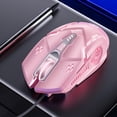 thumbnail image 4 of Ratón Mecánico para juegos Hugo con 7 colores de respiración ligera Versión Gamer Rosa, 4 of 6