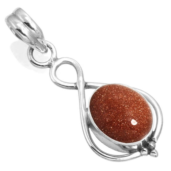925 Sterling Silver Pendant For Chain Necklace For Women Brown Gold Sunstone Gemstone Silver Pendant Elegant Silver Pendant New Year Gift For Mom Gemstone 925 Silver Jewelry
