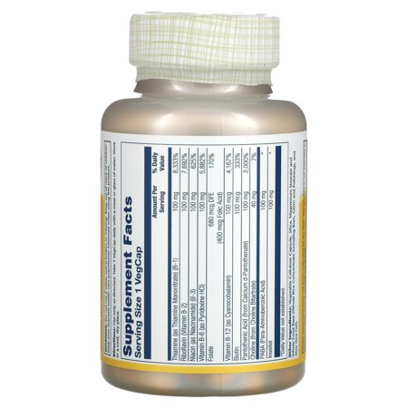 ソラレー ビタミンB100コンプレックス 100mg カプセル 100粒 Solaray Vitamin B-Complex 100 VegCap