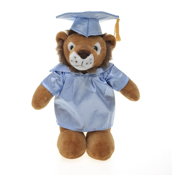 Made by Aliens Lion Plush Stuffed Animal Toys Present Gifts for Graduation Day, Personalized Text, Name or Your School Logo on Gown, Best for Any Grad School Kids 12 Inches