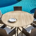 thumbnail image 6 of Orange Brown Round Tablecloth, Fitted Table Cover with Elastic for 36"-44" Round Tables, Modern Abstract Art Ombre Striped Table Cloth Outdoor Indoor Dinning Party Waterproof Tablecloths, 6 of 7