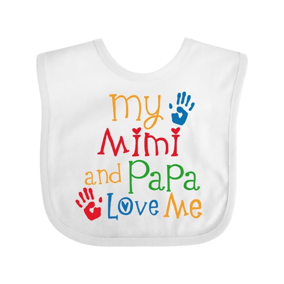 Inktastic Mimi and Papa Love Me Boys or Girls Baby Bib