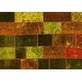 thumbnail image 1 of Ahgly Company Machine Washable Indoor Rectangle Patchwork Yellow Transitional Area Rugs, 5' x 7', 1 of 4