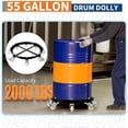 thumbnail image 4 of Ourlova Chariot Tambour à 8 Roues 55 Gallons Robuste Capacité de 2000 Livres Chariot Tambour Caddy avec Supports Croisés Roulettes Pivotantes Roue Conception Anti-Basculement Chariot Tambour avec Frein pour, 4 of 8