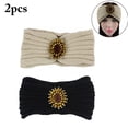 thumbnail image 1 of 2 Pcs Bandeau pour Femmes Mode Tricoté Faux Bijoux Bandeau, 1 of 6