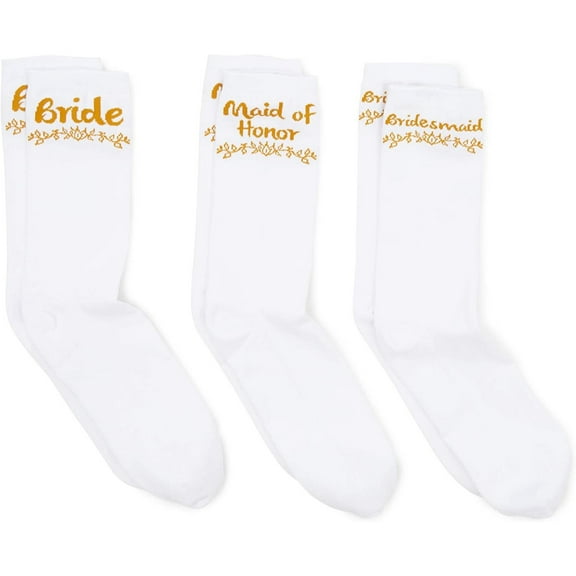Bridal Party Socks for Maid of Honor & Bridesmaid Gifts (3 Pairs)