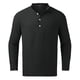 thumbnail image 4 of Camisas De Para Hombre Moda para hombre Casual Primavera y otoño Moda Color sólido Botón Manga larga Cuello Camisa Top (Black, 5XL), 4 of 6