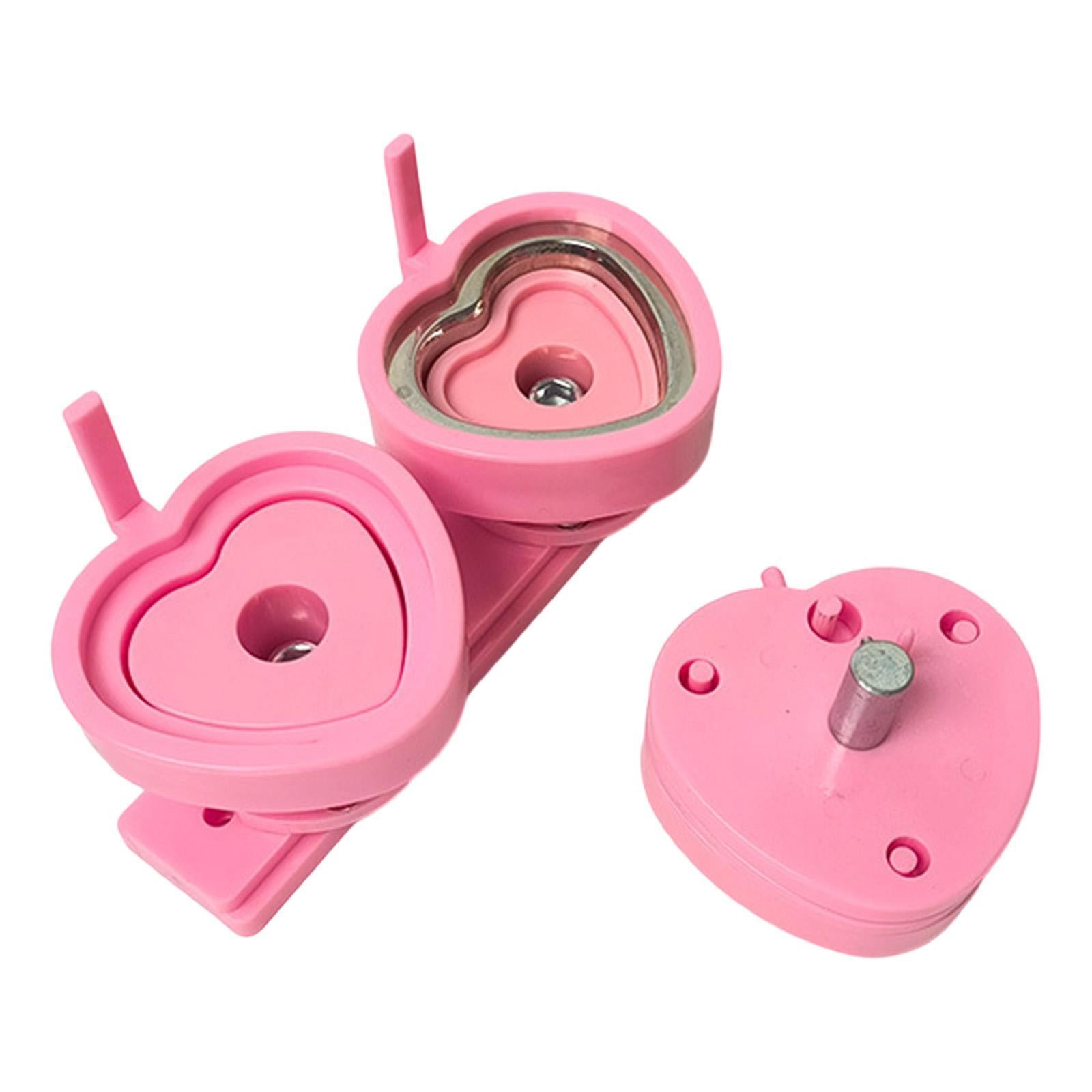 FVDPWYE ABS Plastic Badge Maker Die Mold Kit for Button Badge Press Machine and Creative Pink