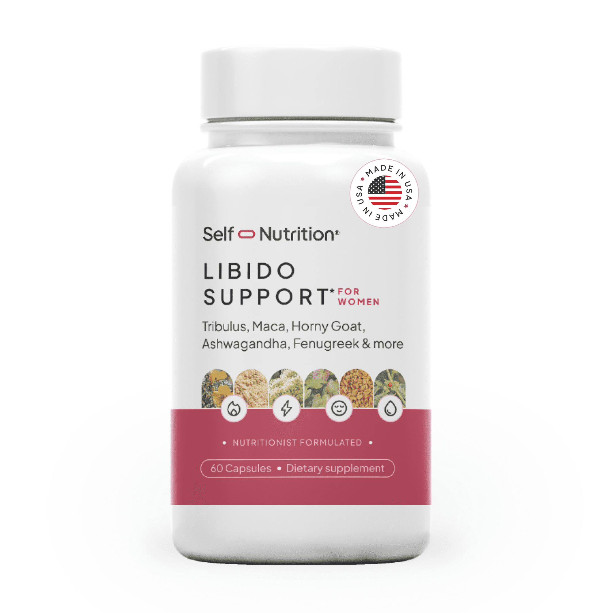Self Nutrition Libido Booster for Women with Horny Goat, Maca, Tribulus & More - USA, 60 Capsules