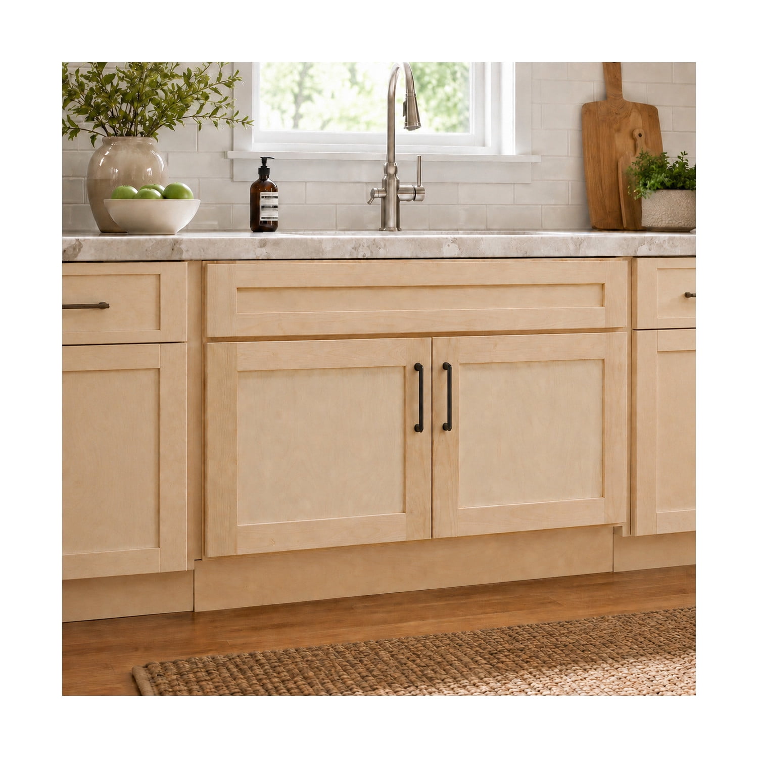 Design House Brookings Kitchen Sink Base Cabinet, Unfinished Birch, 42"