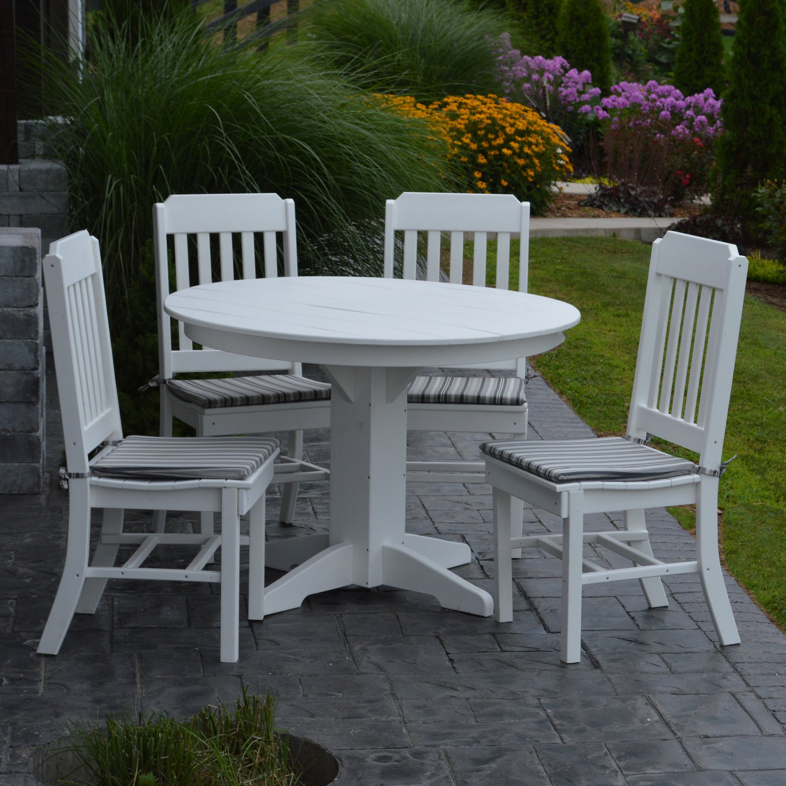 A &amp; L Furniture Traditional Poly 5 Piece Round Patio Dining Set - image 2 of 11