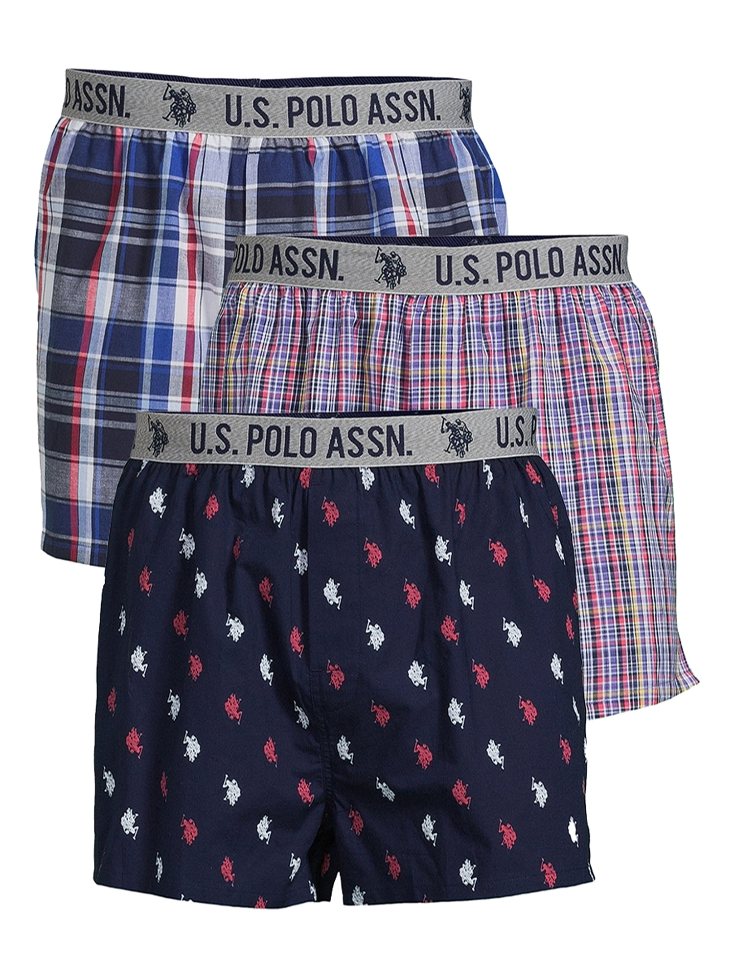 U.S. Polo Assn. Underwear Men's Cotton Stretch Mid Leg Boxer