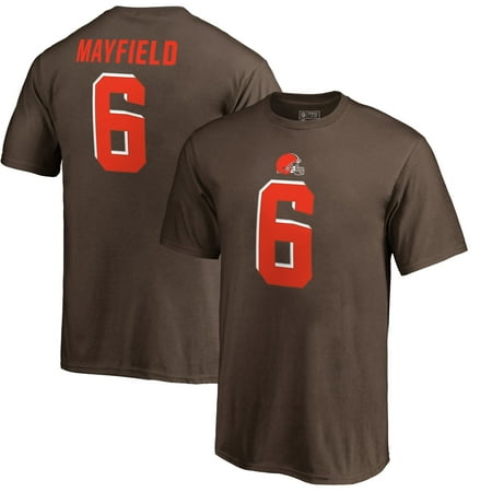 Cleveland Browns Dawg Pound Baker Mayfield Cleveland Browns NFL Pro Line by Fanatics Branded Youth Authentic Stack Name & Number T-Shirt - Brown ()