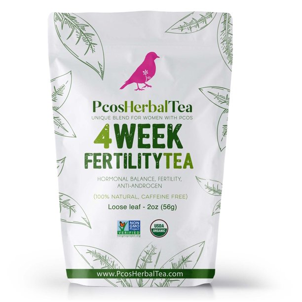 PCOS Herbal Tea Organic Red Raspberry Leaf, Vitex, Spearmint Tea