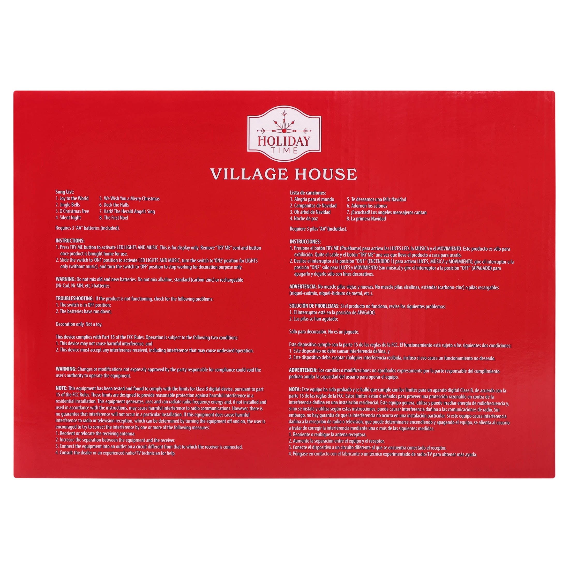 Light-Up and Musical Village House Christmas Village Building, Multicolor, 9", by Holiday Time