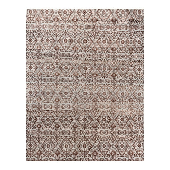 Ikat One-of-a-Kind Hand-Knotted Area Rug - Gray, 8' 0" x 10' 0"