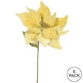 thumbnail image 3 of Vickerman 22" Gold Poinsettia Artificial Christmas Flower, 6 per Bag, 3 of 3