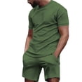 thumbnail image 5 of AJZIOJIRO Men's Short Sleeve Pullover T-Shirts Shorts Set Casual Tees Shirts Summer Cotton Shirt Tops Pants Set M-3XL, 5 of 8