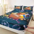 thumbnail image 3 of Homewish Rugby Basketball Sport Full Size Sheets,Watercolor Splashing Ink Bed Sheets,Brown Deepblue Sheet Sets For Boys Kids,Microfiber Bedroom Decor,4 Pieces, 3 of 7