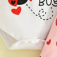 thumbnail image 5 of CAICJ98 Baby Girl Valentines Outfit Letter Print Long Sleeve Bubble Romper Heart Pants Set Headband Spring Clothes (White,6-12 Months), 5 of 7