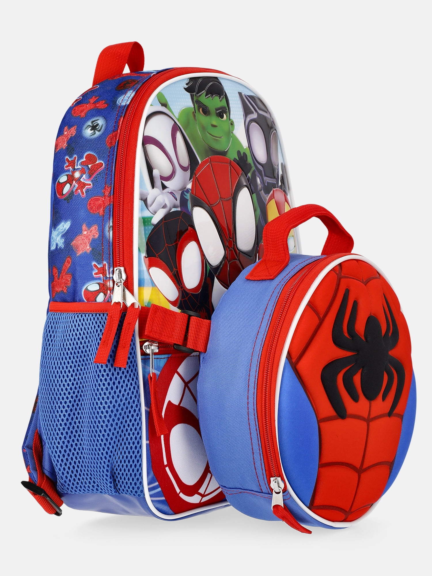 Marvel Spidey and Friends 14" Toddler Backpack with Lunch Kit - Blue
