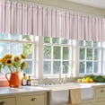 thumbnail image 6 of Pink Stripes 2 Panels Kitchen Valance, Brown White Dusty Rose Lines Sweet Modern Curtains Valances for Small Windows Rod Pocket Window Treatments for Living Room Bedroom 42" W x 12" L, 6 of 9