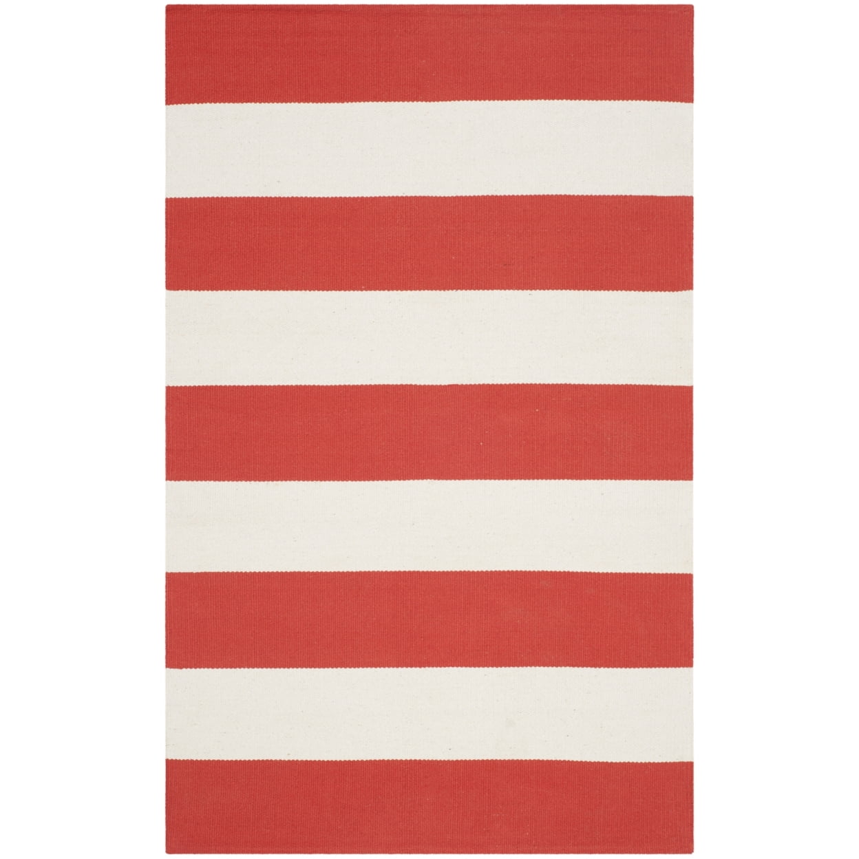 SAFAVIEH Montauk Saranna Striped Cotton Runner Rug, Rust/Ivory, 2'3" x 7'