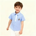 thumbnail image 7 of Boys' Short Sleeve Cotton Polo Shirt with Sailboat Embroidery, 100% Soft Breathable Fabric for Kids, Sizes 3T-14, Light Blue,Size 5-6 T, 7 of 7