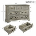 thumbnail image 3 of Jopath 7 Drawers Dresser,Farmhouse Wood Chest of Drawers Storage Dressers Organizer for Bedroom, Living Room, Hallway,Antique White02, 3 of 8