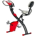 thumbnail image 2 of Soozier 2 in 1 Exercise Bike for Upright and Recumbent Cycling with Arm Resistance Bands, Red, 2 of 9