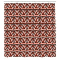 thumbnail image 3 of Ethnic Shower Curtain, Hand Drawn Geometric Composition with Triangles and Dots Tribal Design, Fabric Bathroom Set with Hooks, 69"W X 84"L Extra Long, Vermilion Black White, by Ambesonne, 3 of 3