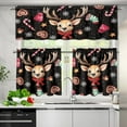 thumbnail image 3 of Deer Christmas Kitchen Curtains Sets for Windows Reusable Kitchen Window Curtains Small Kitchen Decor Farmhouse Window Curtains for Living Room Set of 3, 3 of 3