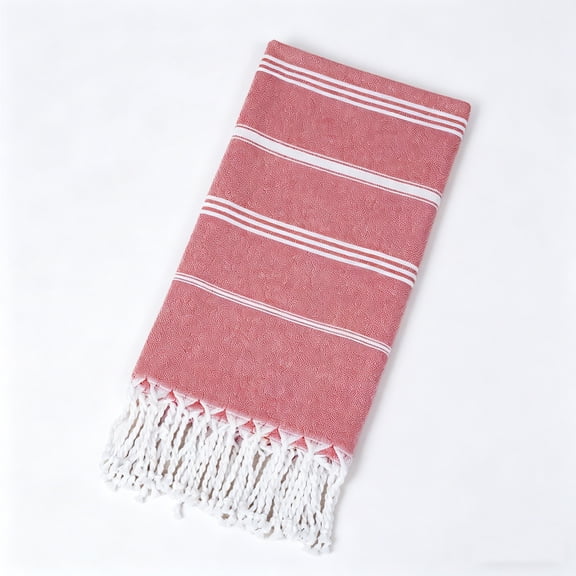 Beach Towel With Tassels 8 Colors Available Striped Quickly Dry Lightweight Bath Towel For Travel Swimming Pool Camping Picnic