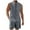 Gray, variant on Miqool Mens Summer Beach Outfits 2 Piece Shorts Sets Sleeveless Lace-Up Shirts and Shorts Set Sweatsuit Track Suits with Pockets