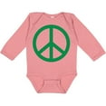 thumbnail image 3 of Inktastic Green Symbol Peace Sign Boys or Girls Long Sleeve Baby Bodysuit, 3 of 5