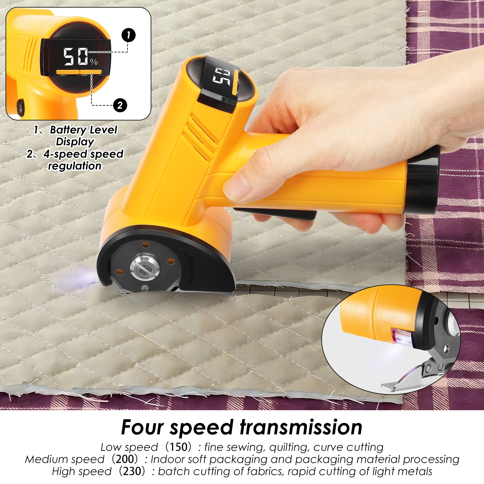 Cordless Electric Scissor High Cutting Performance Safety Protection Rechargeable Cardboard Box Cutter Rotary Cutter for Carpet Leather Cardboard