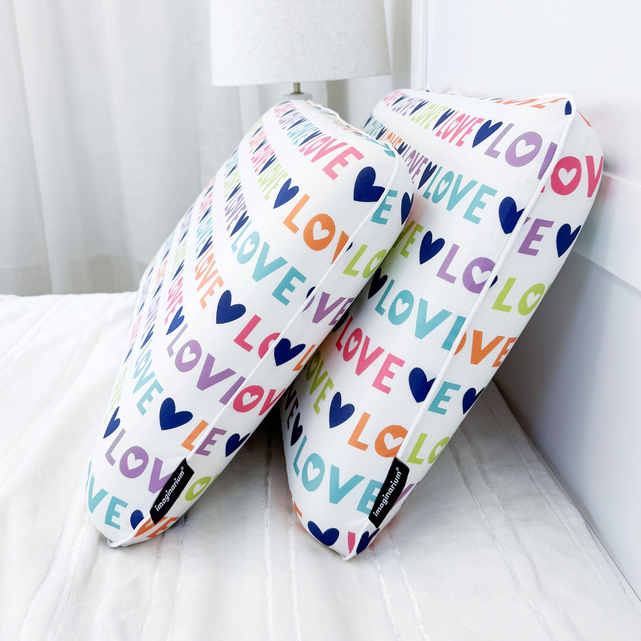 Imaginarium Memory Foam Fun Pillow with Cool-to-the-Touch Cover, Standard/Queen, Love, 2 Pack