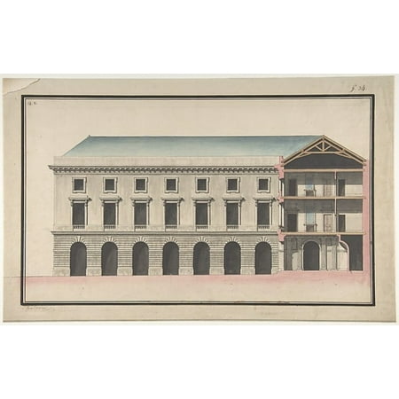 Design for the CollÃ¨ge de France Paris Elevation of the Wings of the Court with a Transverse Section through Main Front Poster Print by Jean FranÃ§ois Chalgrin (French Paris 1739  “1811 Paris) (18 (Best Front Elevation Design)