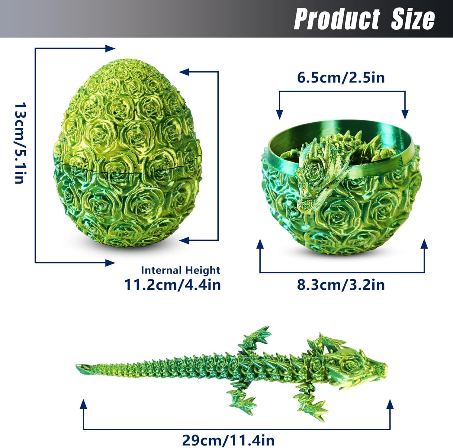 Home Office Desk Decor3D Printed Dragon Egg Crystal 3D Dragon Fidget Toys for Adult Articulated Dragon Egg Surprise Dragon Gifts