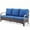 Blue, variant on Bellefurn Outdoor Couch Wicker Patio Sofa,High Back 3 Seater Outdoor Sofa with 5" Thick Cushions for Outdoor,Garden,Lawn,Backyard