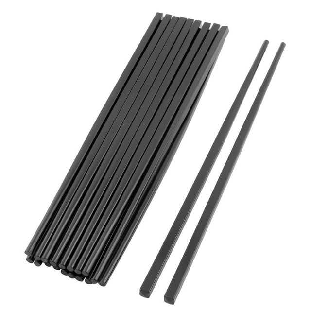 Unique Bargains Dining Table Plastic Food Rice Noodles Chopsticks Black 26.5cm Length 10 Pairs