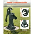 thumbnail image 5 of VEVOR Well Hand Pitcher Pump, 25 ft Maximum Lift, Antique Cast Iron Manual Hand Water Pump, NPT 1-1/4 in Connection, Easy Installation, Old Fashioned for Outdoor Garden, Pond, Backyard, Farm, Green, 5 of 9