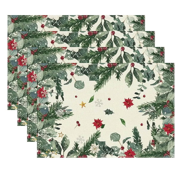 Pisexur Batería de cocina Mantel individual navideño para mesa, decoración navideña para el hogar y la sala de estar. para la cocina del hogar