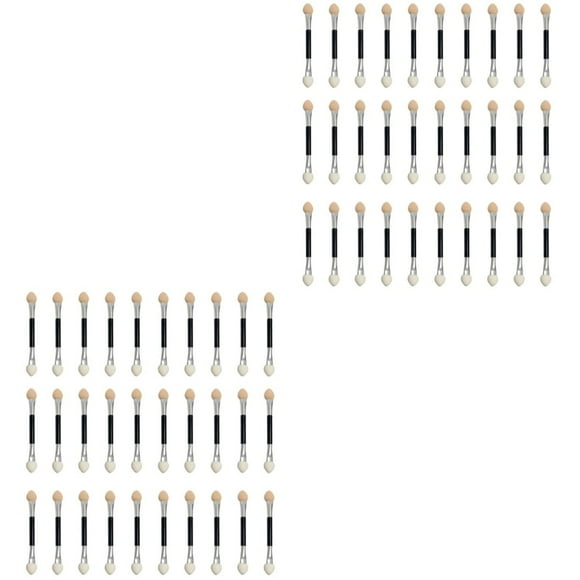 100 pcs Makeup Women Girl Daily Sponge Use Tools Premium Stick Disposable Beauty, Eye Dual Applicators Shaped Portable Synthetic Sides Girls Practical Foundation Club Shadow